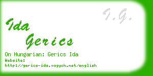 ida gerics business card